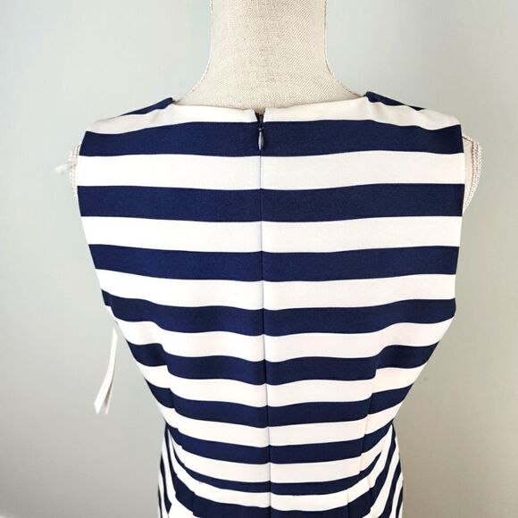 Shelby And Palmer Sleeveless Nautical Inspired V Neck Dress Size 12 Petite - Picture 5 of 10